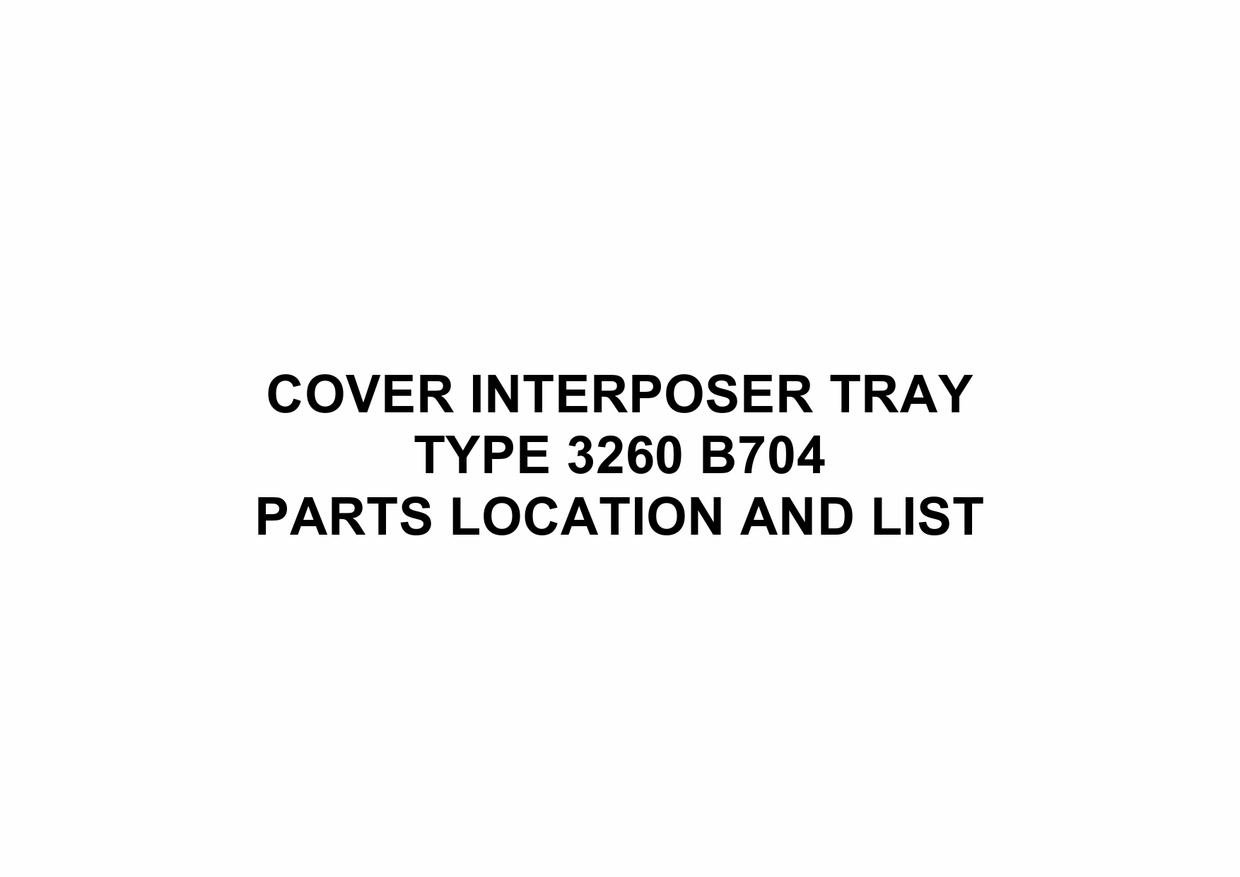 RICOH Options B704 COVER-INTERPOSER-TRAY Parts Catalog PDF download-1